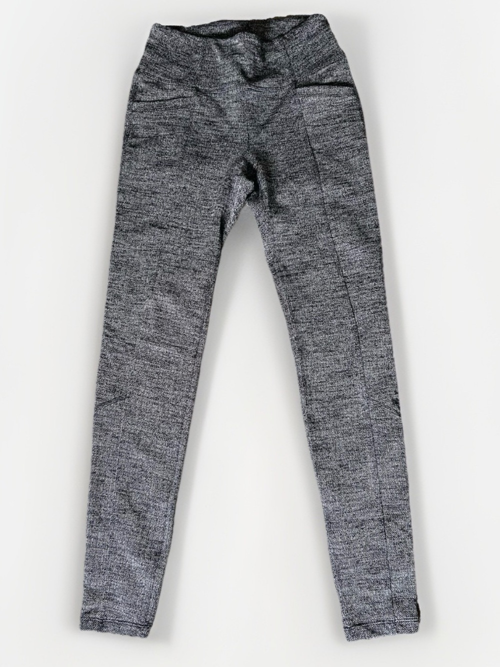 Athleta Mercer Tight Leggings Small Gray Black Herringbone High Rise Stretch
